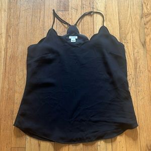 J. Crew black scalloped cami